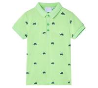 vidaXL Polo pour enfants Manches courtes Col côtelé Tout-petit Vert fluo 140