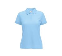 Polo pour femme en coton piqué coupe ajustée Fruit of the Loom - Bleu - XX-Large
