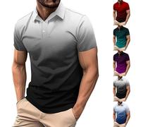 Polo pour homme à manches courtes dégradé 2025 col en V boutonné haut de golf décontracté tendance pour entraînement de gym, Polo De Hombre Violet, M
