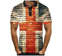 Polo pour Homme Grande Taille,Hommes Mode Printemps éTé DéContracté à Manches Courtes O Cou Drapeau Imprimé T-Shirts Haut Chemisier