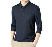 Polo pour Homme,Polo Manche Longue Homme,Man Conceptuel Classique à Manches Longues et col Sobre pour Une Quotidienne et Professionnelle Confort et élégance absolus (Navy, XXXXL)
