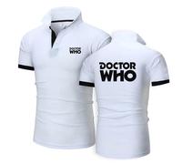 Polo pour homme Time Travel Enthusiast, Courtes Séchage Rapide Respirant T-Shirt Hommes Polo, Convient pour le sport et le golf (vêtements respirants), Standard(White,XXL)
