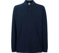 Polo pour hommes Fruit Of The Loom Premium, bras long BC1383 (2XL) (Dunkelblau)