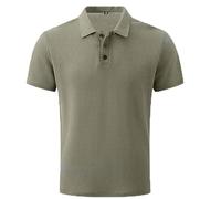 Polo Prestigio Polo piqué Extensible uni à Manches Courtes pour Homme,T-Shirt de Sport décontracté pour Le Travail (Vert,TG)