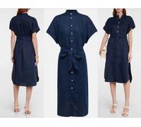 Polo Ralph Lauren Belted Lin Midi Shirtdress Robe Chemise À Ceinture