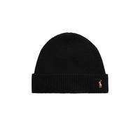 POLO RALPH LAUREN Bonnet en laine mélangée avec cheval 449959337-001, Noir , taille unique