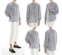 Polo Ralph Lauren Caddy Jabot Blouse Haut Frill Chemise T-Shirt à Volants M