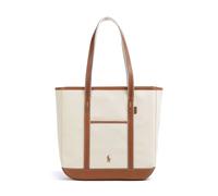 Polo Ralph Lauren Canvas Medium Cabas blanc,marron, toile, femme