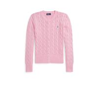 Polo Ralph Lauren, Femme, Pulls, Rose, Taille: 40 FR Cardigan ras du cou en coton à torsades