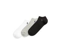 Polo Ralph Lauren Chaussettes 'Ghost Ped' gris chiné / noir / blanc, Taille 39-46