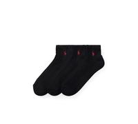 Polo Ralph Lauren Chaussettes 'QUARTER' rouge / noir, Taille 41-46