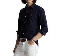 POLO RALPH LAUREN Chemise Popeline en coton à manches longues avec col à revers et logo brodé, couleur bleu marine, bleu marine, M