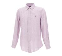 Polo Ralph Lauren - Classic Fit Striped Linen Shirt - Homme - Chemises - Violet - Taille: 2XL