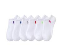POLO RALPH LAUREN Classic Sport Solid Ultra Low Cut Socks - 6 Pair Pack - Athletic Cotton Comfort Coupe basse en tricot plat Femme