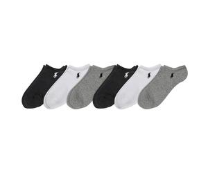 POLO RALPH LAUREN Classic Sport Solid Ultra Low Cut Socks - 6 Pair Pack - Athletic Cotton Comfort Coupe basse en tricot plat Femme