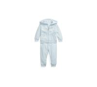 POLO RALPH LAUREN Ensemble bébé 2 pièces sweat zippé et pantalon bleu clair | 92
