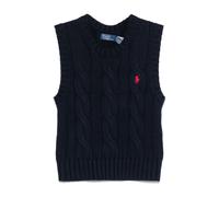 Polo Ralph Lauren - Gilet Tricoté Bleu avec Motif Poney - Femme - Pulls - Bleu - Taille: 44 FR