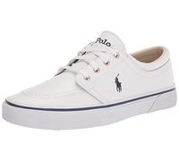 Polo Ralph Lauren Homme Faxon Low Basket, Blanc, Bleu Marine, 42 EU