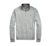 Polo Ralph Lauren, Homme, Sweatshirts et sweats à capuche, Gris, Taille: 2XL Pull-over Gris en Jersey de Luxe avec Quart de Zip