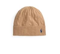 Polo Ralph Lauren – Bonnet en maille torsadée femme beige – Taille UNI