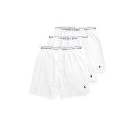 POLO RALPH LAUREN Lot de 3 boxers en tricot de coton, coupe classique, 100 % coton évacuant l'humidité, Blanc/bleu marine - Lot de 3, Medium