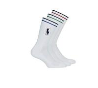 POLO RALPH LAUREN Lot de 3 paires de chaussettes avec logo pour homme Blanc Taille unique, blanc, Taille unique