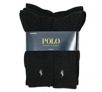 Polo Ralph Lauren Lot de 6 paires de chaussettes classiques côtelées pour homme, noir, 10-13