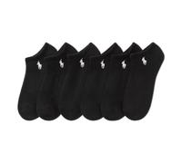 Polo Ralph Lauren Performance Cotton Low Cut Socks-6 Pair Pack-Breathable Mesh & Sport Cushioning Coussin Coupe Basse, Noir, 3.5-9 UK Femme