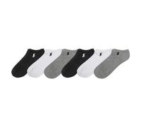 POLO RALPH LAUREN Performance Cotton Low Cut Socks-6 Pair Pack-Breathable Mesh & Sport Cushioning Coussin Coupe Basse, Gris Assorti, 3.5-9 UK Femme