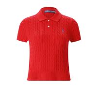 Polo Ralph Lauren - Polo en maille torsadée - Femme - Tops - Rouge - Taille: 40 FR