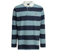 Polo ralph lauren polo homme bleu de rugby en pur coton à manches longues - L