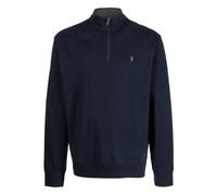 Polo Ralph Lauren - Pull en Coton à Demi-Zip avec Broderie Logo - Homme - Sweatshirts et sweats à capuche - Bleu - Taille: S