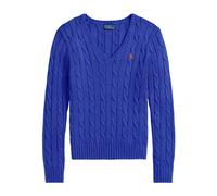Polo Ralph Lauren - Pull en maille torsadée à col en V - Femme - Pulls - Bleu - Taille: 42 FR