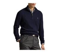 Polo Ralph Lauren - Pull en maille torsadée avec zip - Homme - Pulls - Bleu - Taille: M