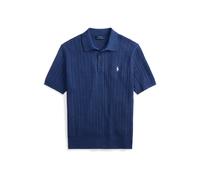 Vêtements Polo Ralph Lauren Pull torsadé à col polo en coton pour L Bleu