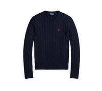 Vêtements Polo Ralph Lauren Pull torsadé à col rond en coton 211971869 pour Femme L Bleu