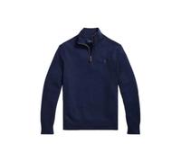 Polo Ralph Lauren - Pull-over en Laine Texturée- Col Montant et Zip 1/4 - Homme - Pulls - Bleu - Taille: 2XL