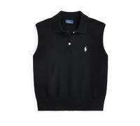 Polo Ralph Lauren, Femme, Pulls, Noir, Taille: 42 FR Pull Polo Court Sans Manches en Coton