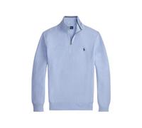 Polo Ralph Lauren - Pull Quart-Zip en Coton Maille Ajourée - Homme - Pulls - Bleu - Taille: XL