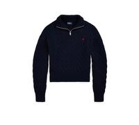 Vêtements Polo Ralph Lauren Pull demi-zippé en coton torsadé 211963467 pour Femme L Bleu