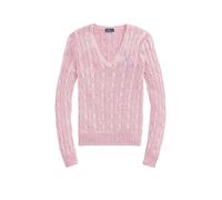 Vêtements Polo Ralph Lauren Pull torsadé à col V en coton pour Femme XS Rose