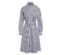 Polo Ralph Lauren - Robe Chemise à Rayures en Ligne A avec Ceinture - Femme - Robes - Bleu - Taille: 36 FR