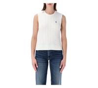 Polo Ralph Lauren - Sleeveless Knit Baby Cable - Femme - Pulls - Blanc - Taille: 42 FR