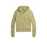 Polo Ralph Lauren - Sweat à capuche zippé en coton à maille torsadée - Femme - Pulls - Vert - Taille: 44 FR