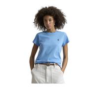 Polo Ralph Lauren T-shirt col rond en jersey de coton, logo brodé Femme M Bleu