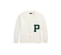 Polo Ralph Lauren - Relaxed Fit Cotton Letter Cardigan - Homme - Pulls - Blanc - Taille: L