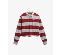 Polo rayÃ© manches longues femme Superdry Athletic Essentials Rouge S