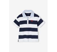 Polo rayé double col rayé bleu 3A