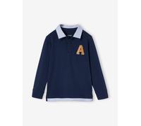 Polo rayé garçon effet 2 en 1. bleu foncé 10A