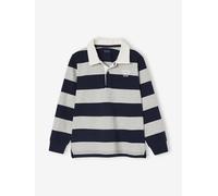 Polo rayé garçon gris chiné 3A